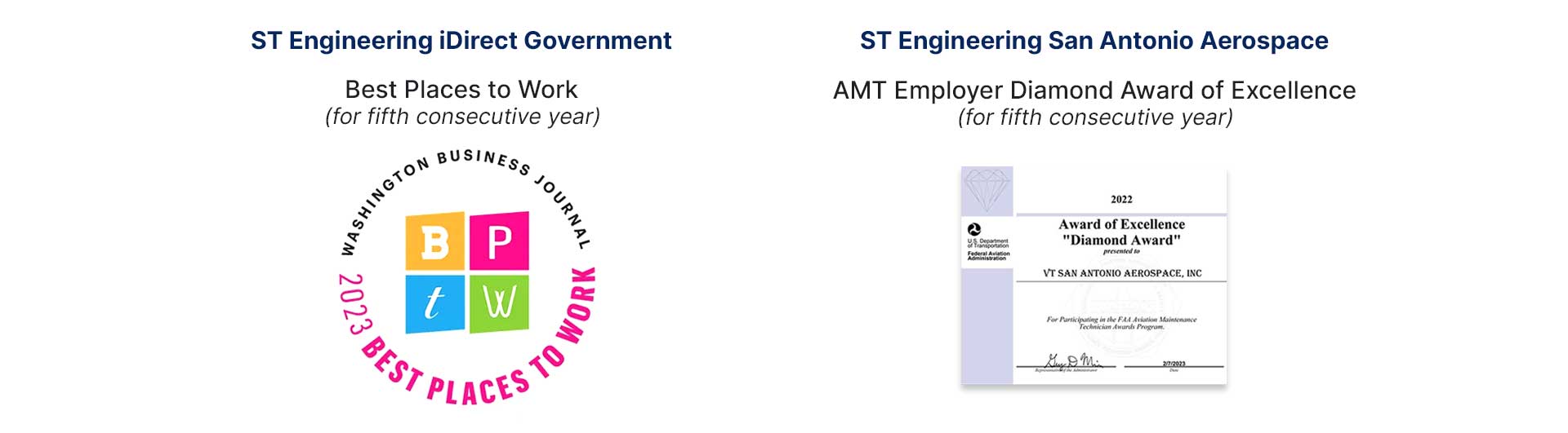 ST Engineering North America Awards